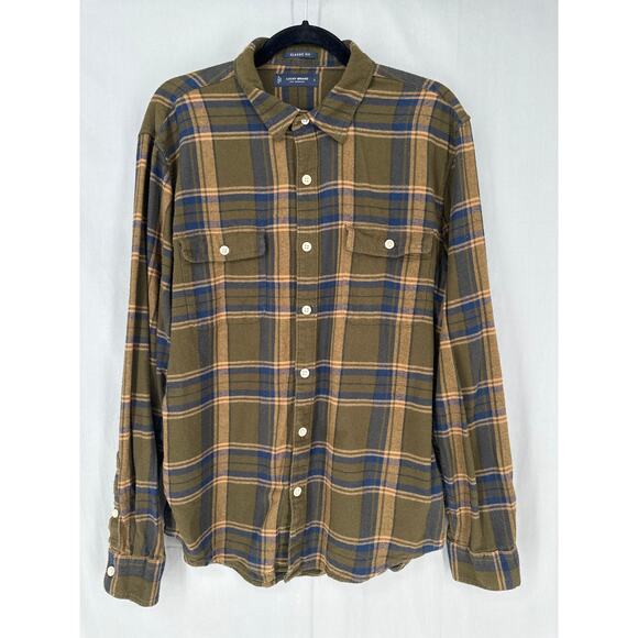 Lucky Brand Other - Lucky Brand Shirt Mens Large Green Plaid Flannel Button Long Sleeve Casual